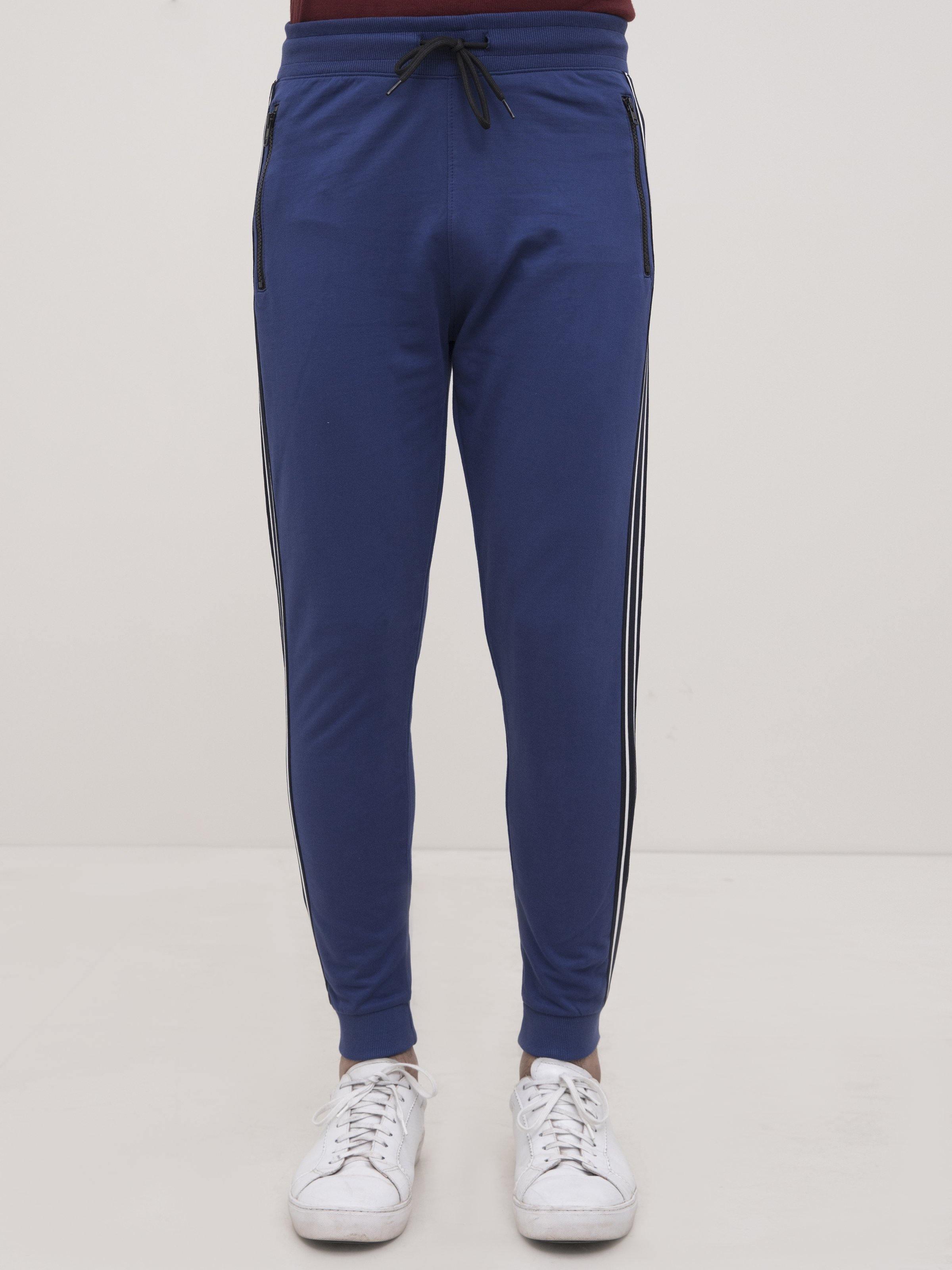 TERRY SIDE TAPE TROUSER ROYAL BLUE at Charcoal Clothing