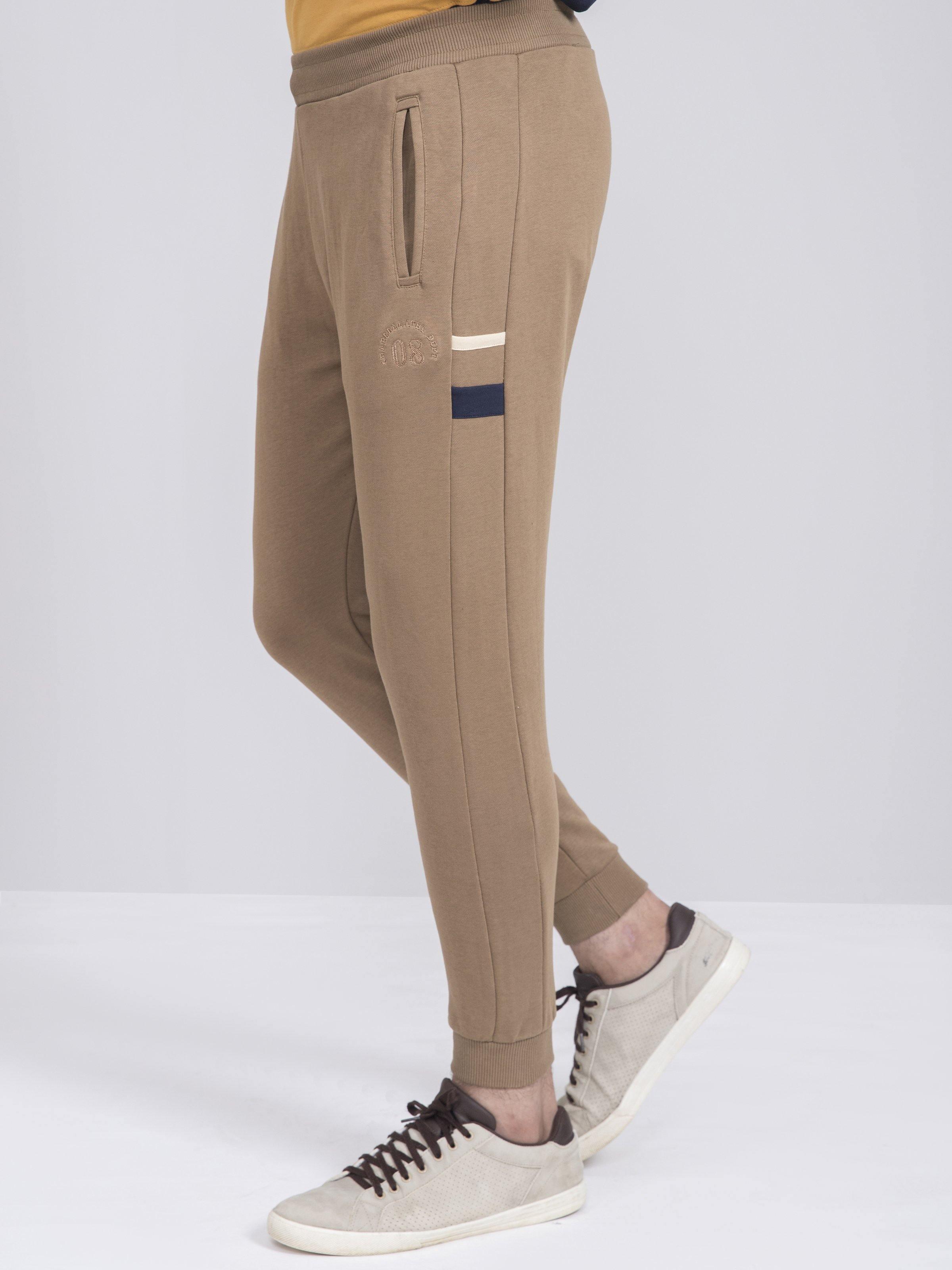 TERRY SLIM FIT DARK KHAKI TROUSER at Charcoal Clothing