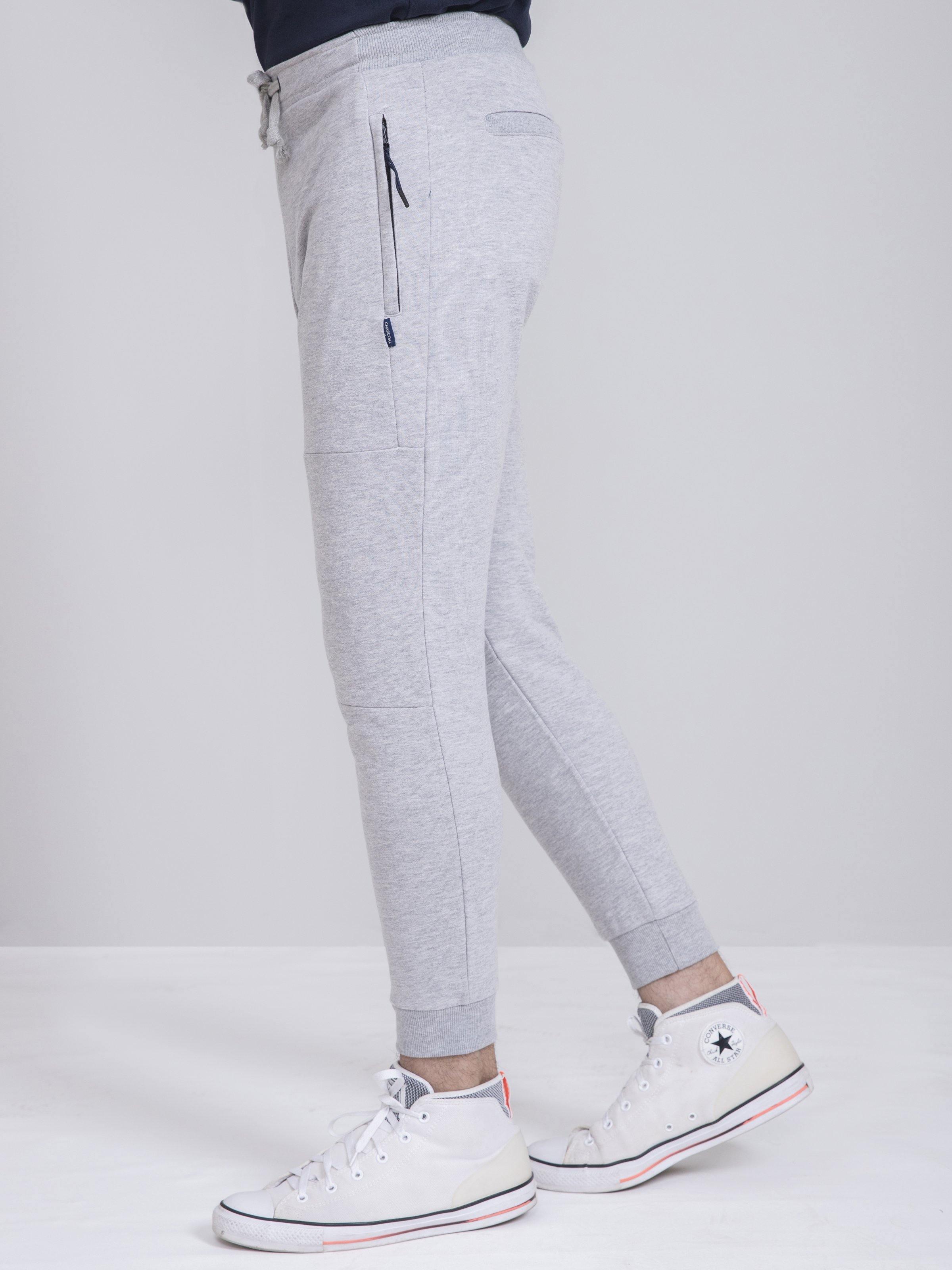 Shop TERRY SLIM FIT GREY MELANGE TROUSER For Men Online