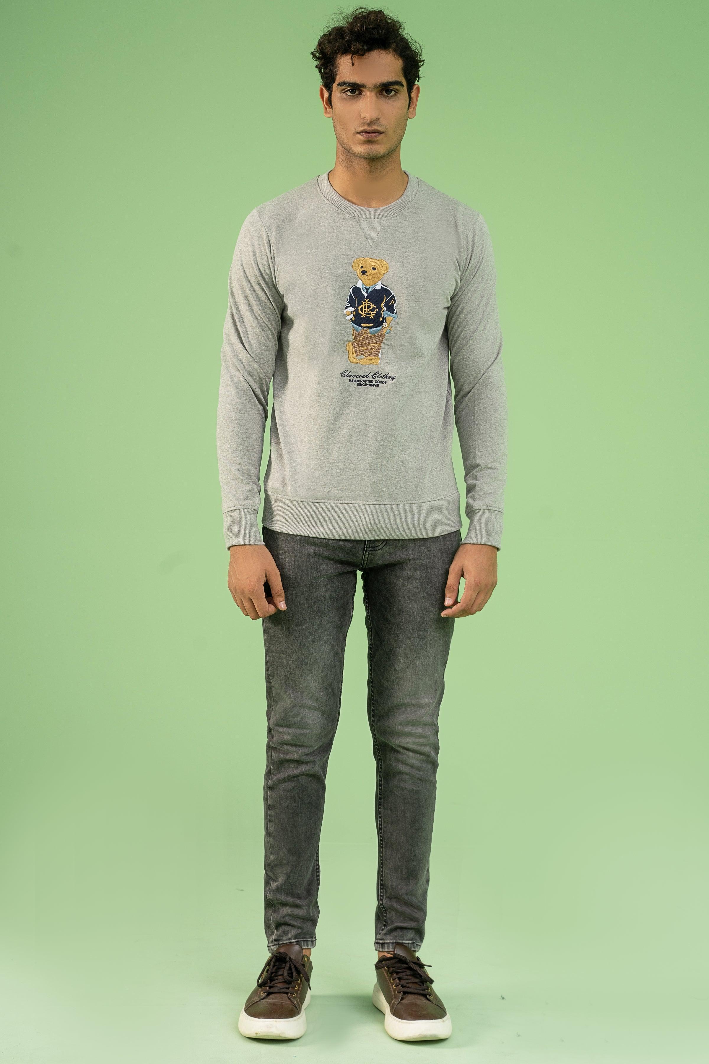 TERRY SWEAT SHIRT HEATHER GREY at Charcoal Clothing