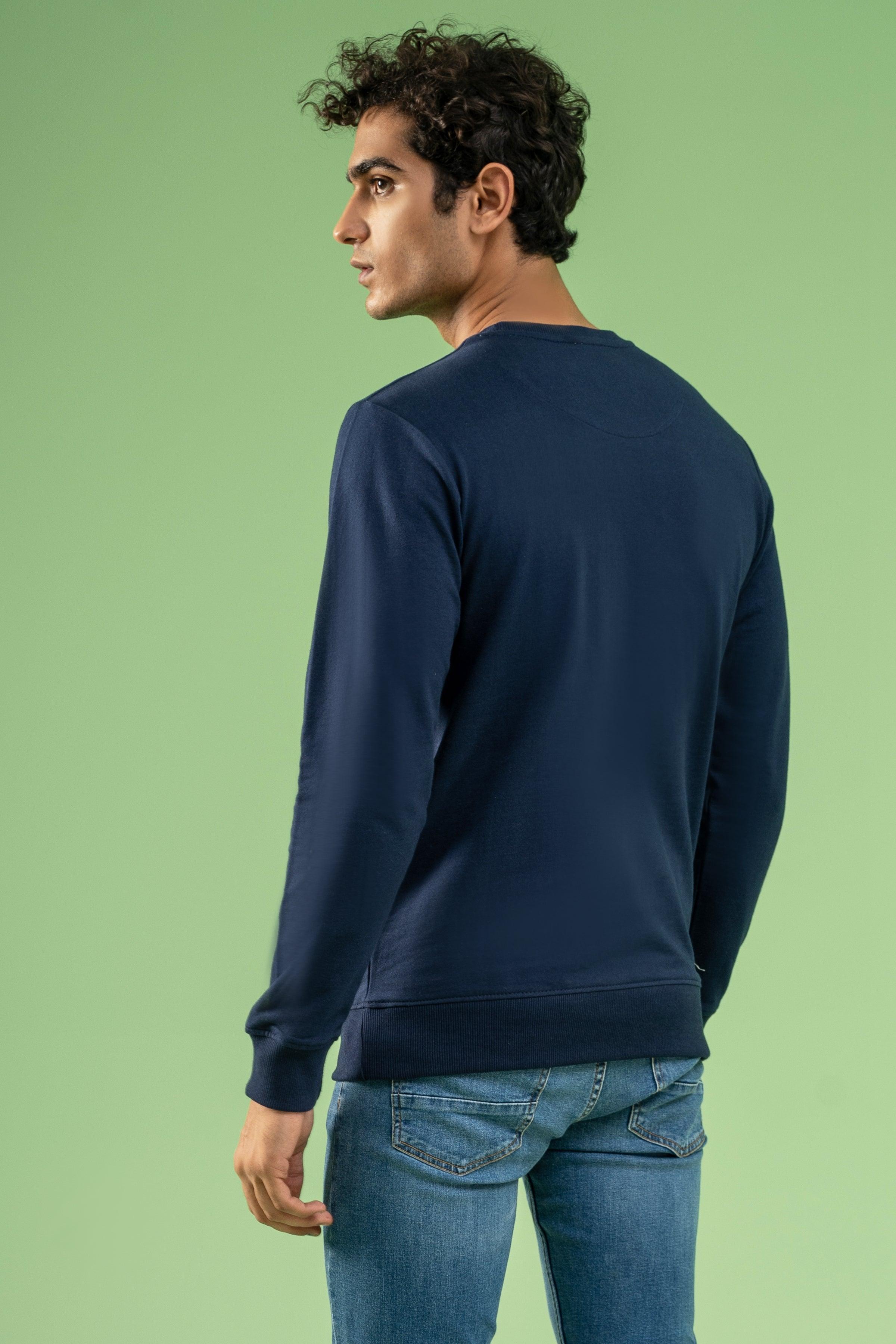 TERRY SWEAT SHIRT NAVY at Charcoal Clothing