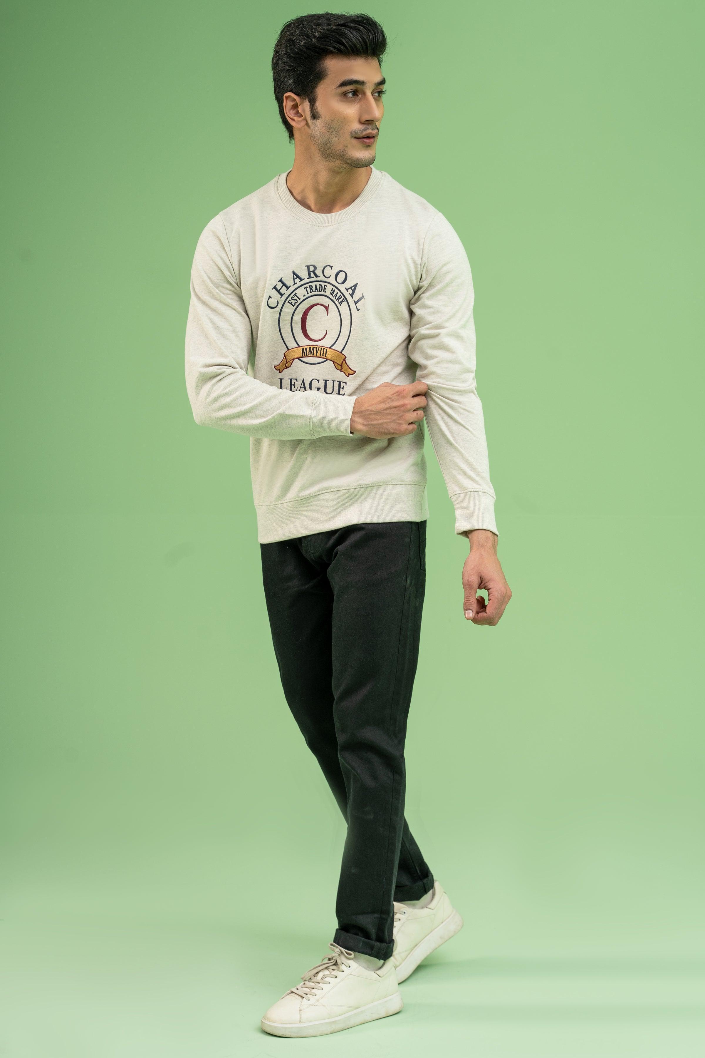 TERRY SWEAT SHIRT OATMEAL at Charcoal Clothing