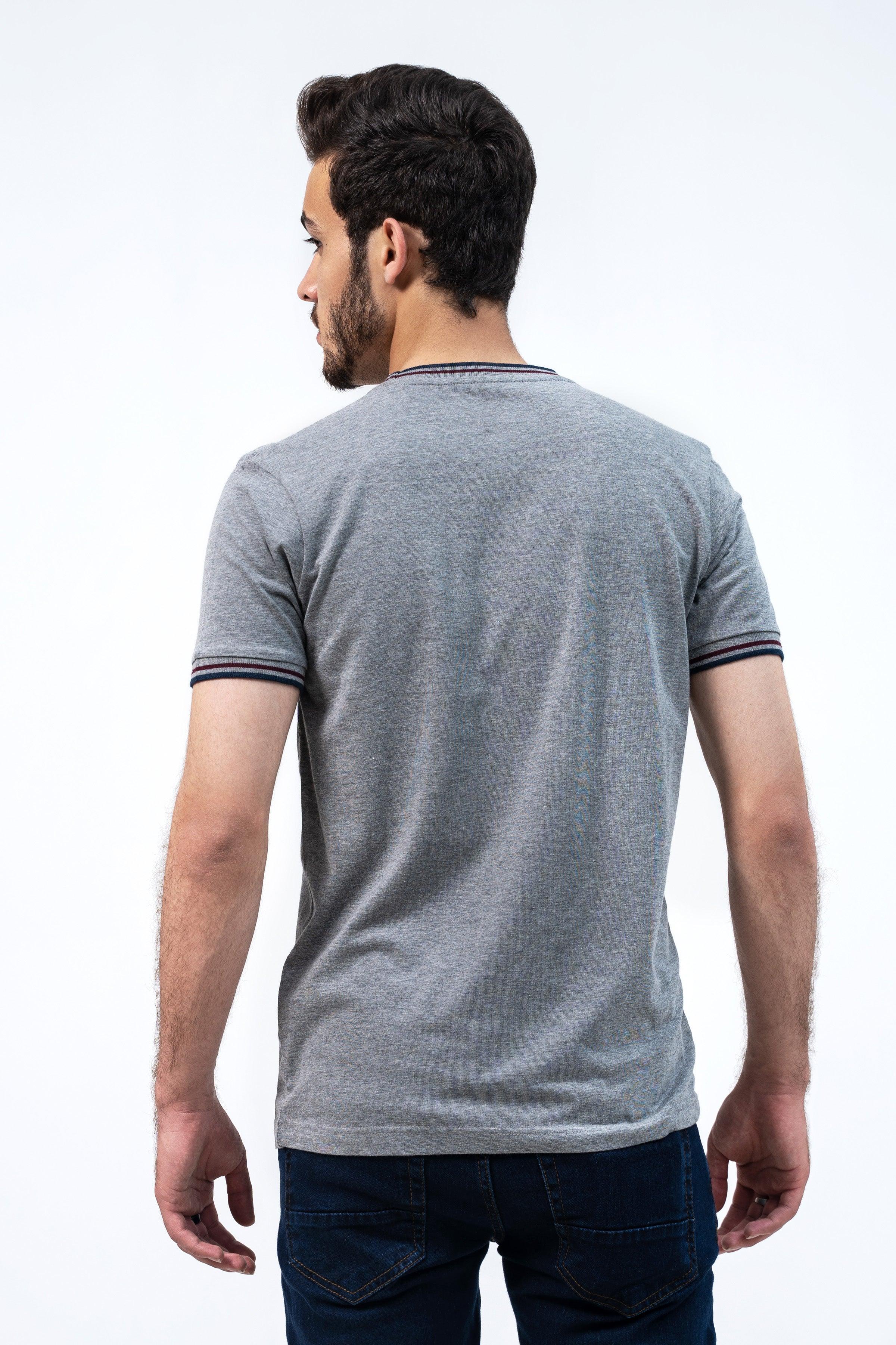 TIPPING T SHIRT HYDER GREY at Charcoal Clothing