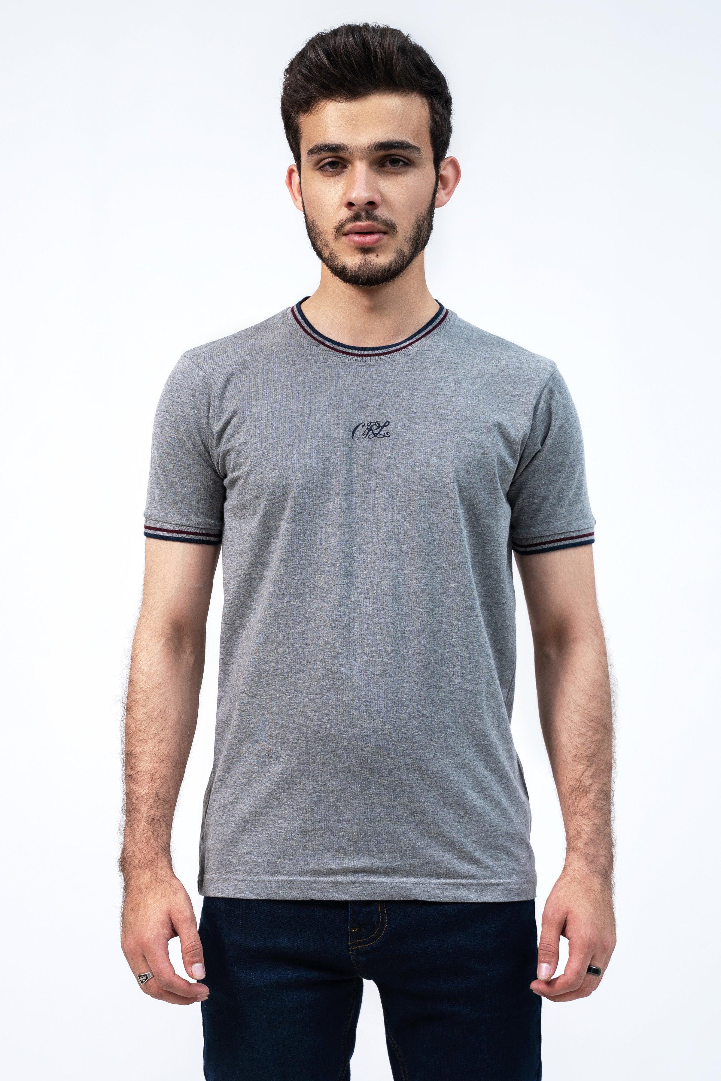 TIPPING T SHIRT HYDER GREY at Charcoal Clothing