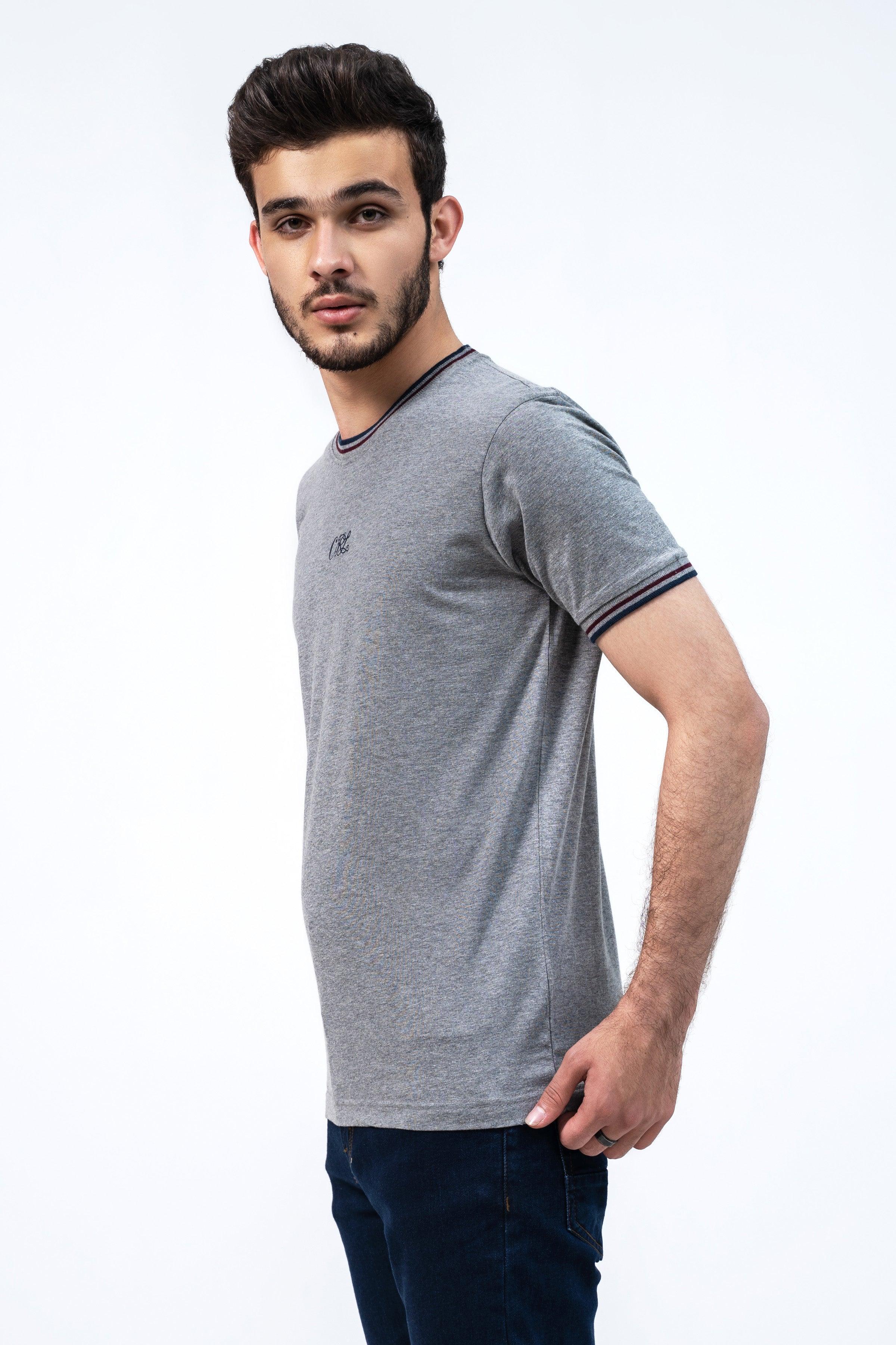 TIPPING T SHIRT HYDER GREY at Charcoal Clothing