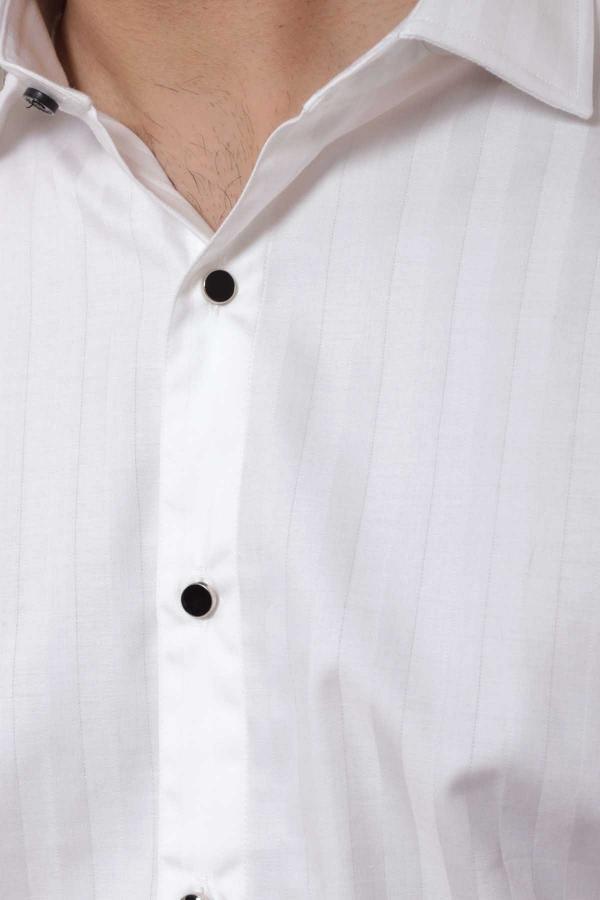 TUXEDO SHIRT FRENCH COLLAR WHITE at Charcoal Clothing
