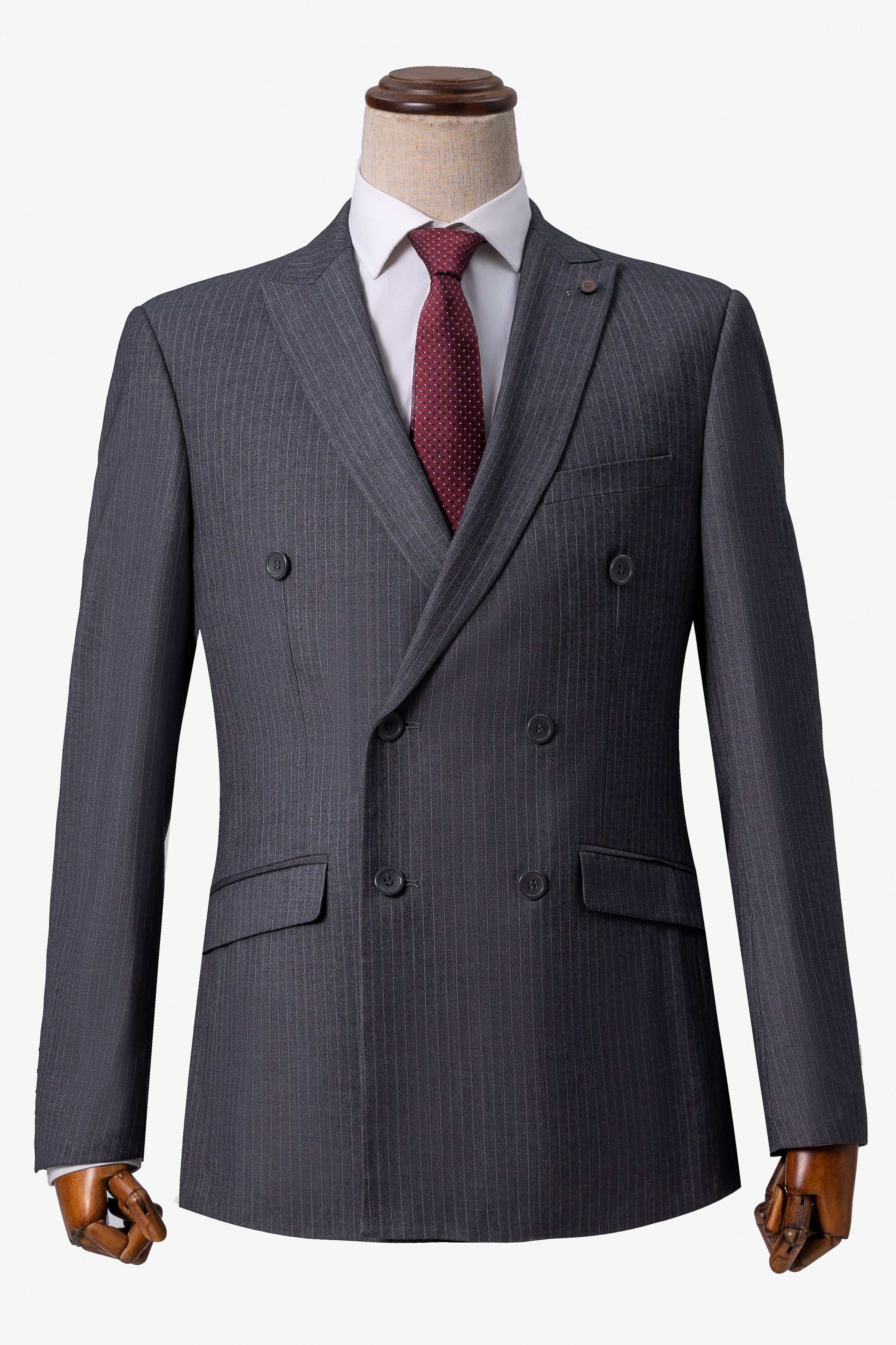 TWO PIECE DOUBLE BREASTED SUIT GREY at Charcoal Clothing