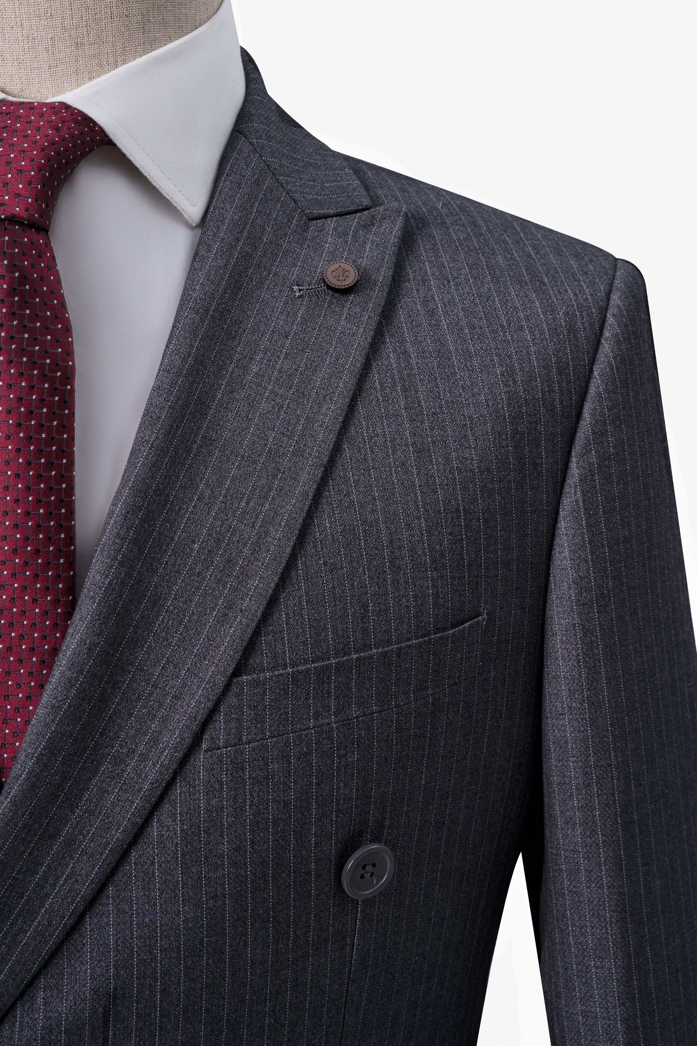 Shop TWO PIECE DOUBLE BREASTED SUIT GREY For Men Online