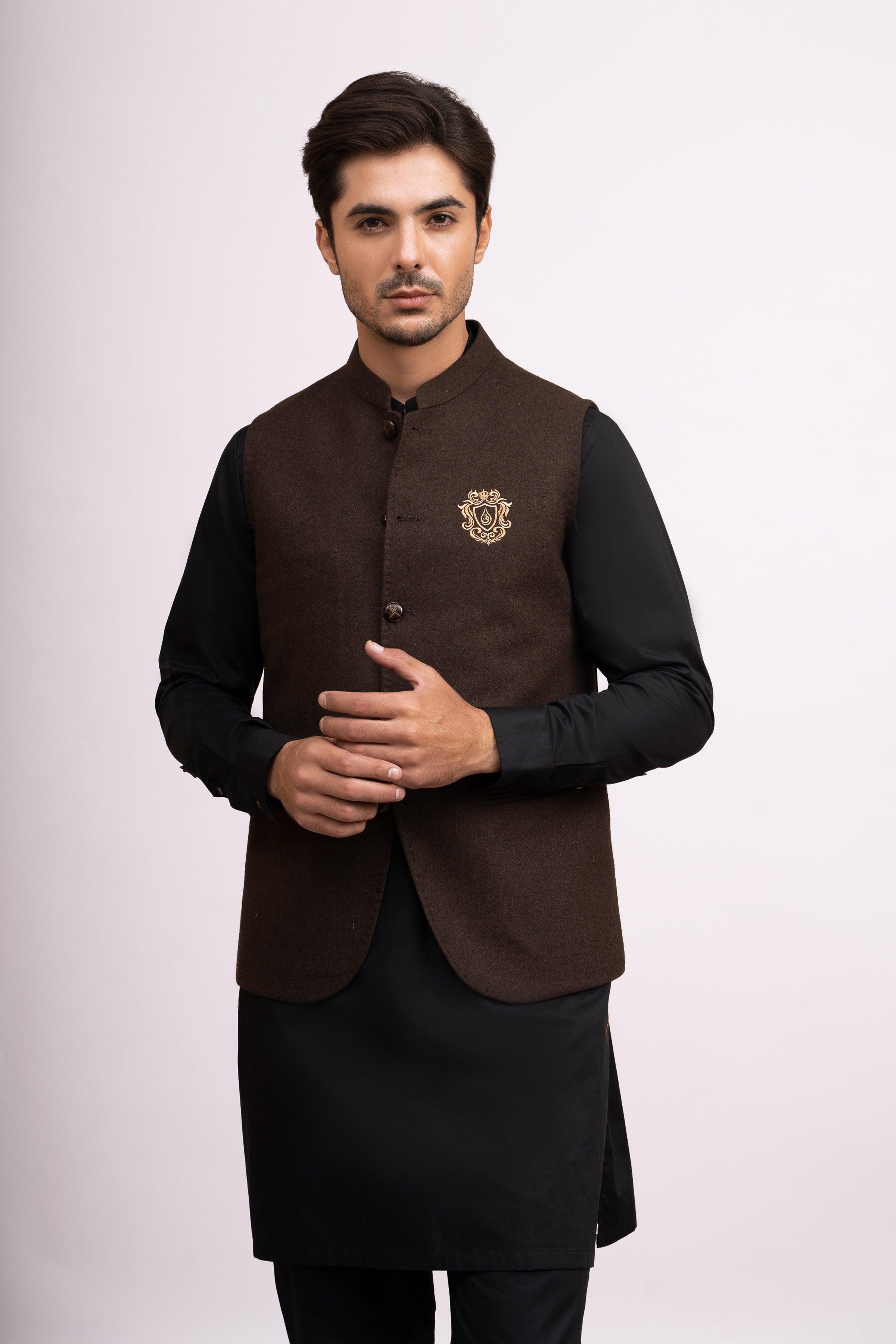 WAIST COAT CHOCOLATE BROWN at Charcoal Clothing