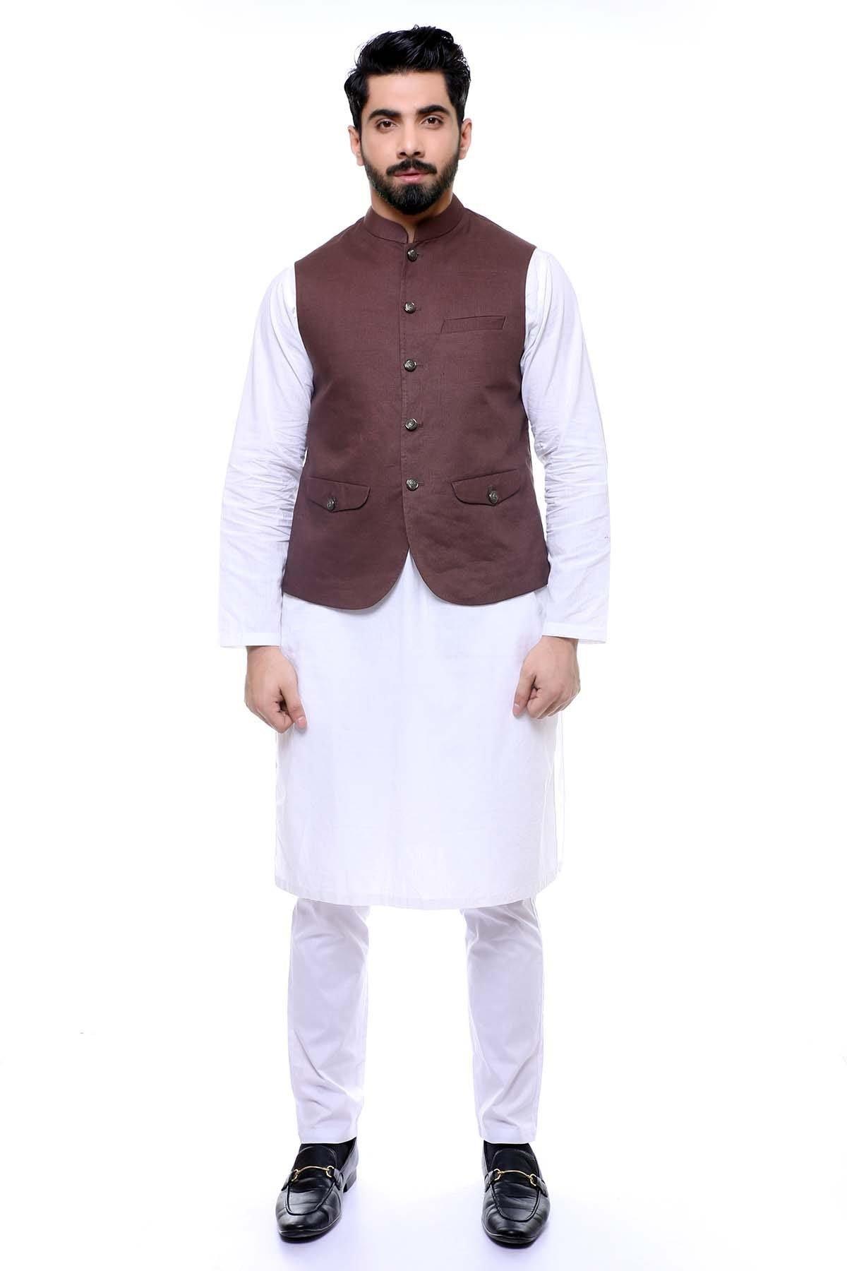 WAIST COAT CHOCOLATE BROWN at Charcoal Clothing