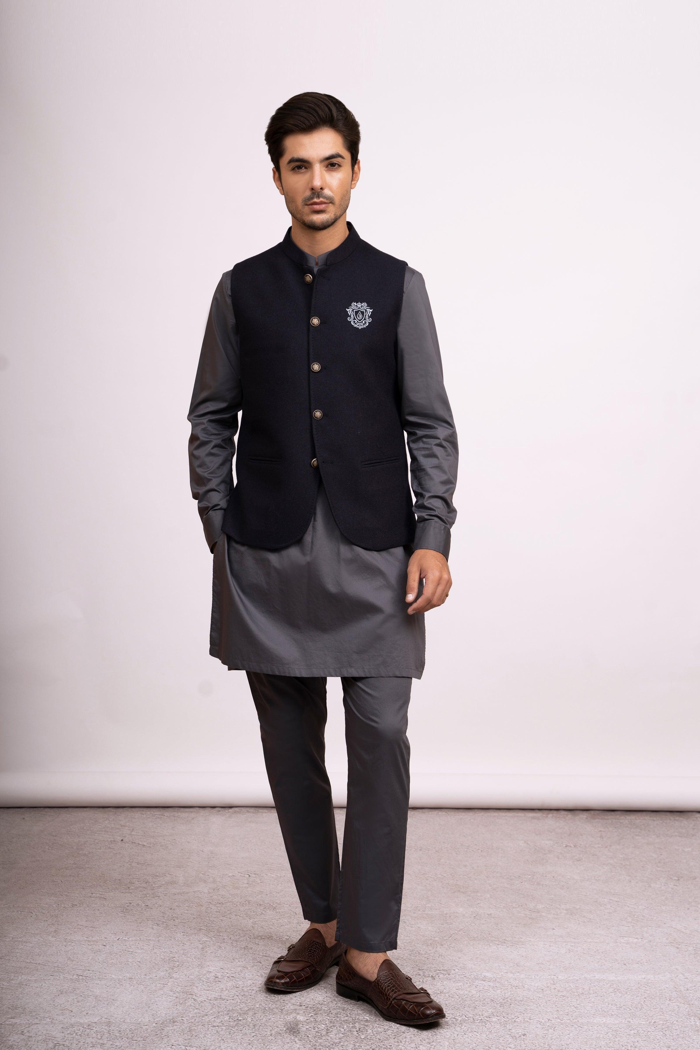 WAIST COAT NAVY at Charcoal Clothing