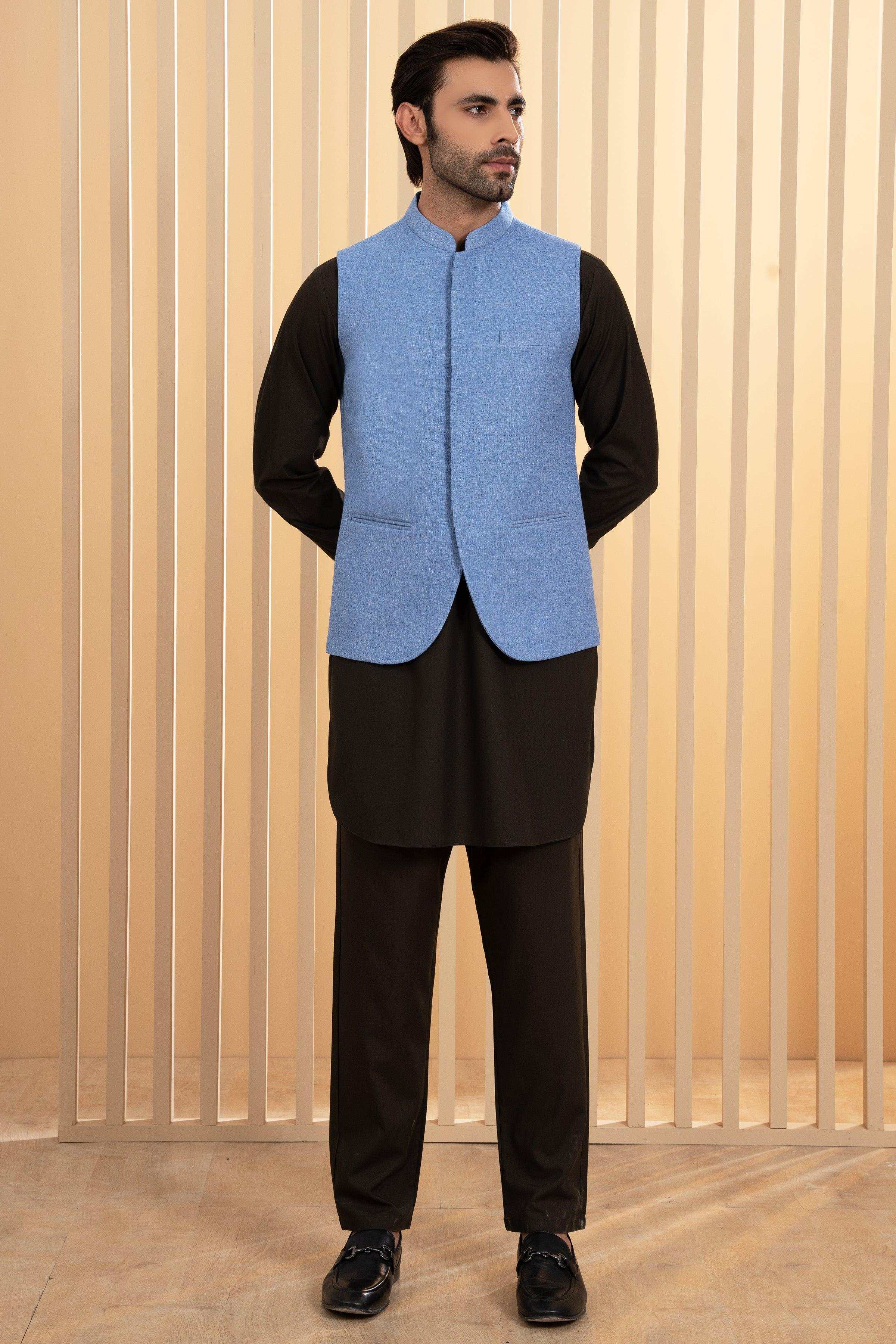 WAISTCOAT BLUE at Charcoal Clothing