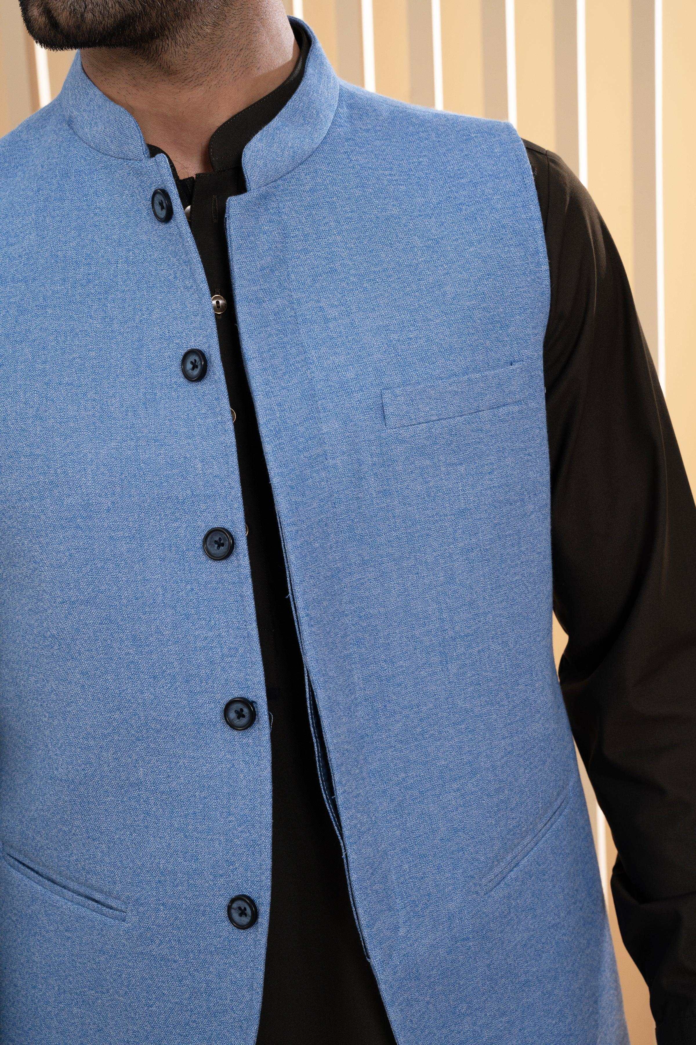 WAISTCOAT BLUE at Charcoal Clothing