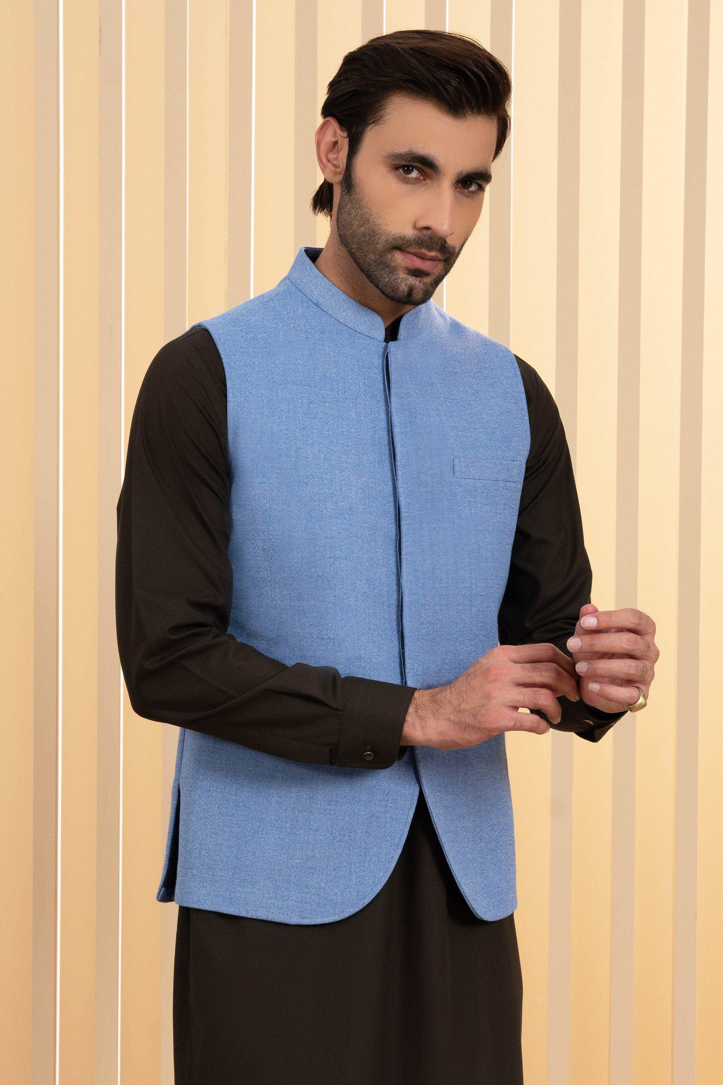 WAISTCOAT BLUE at Charcoal Clothing