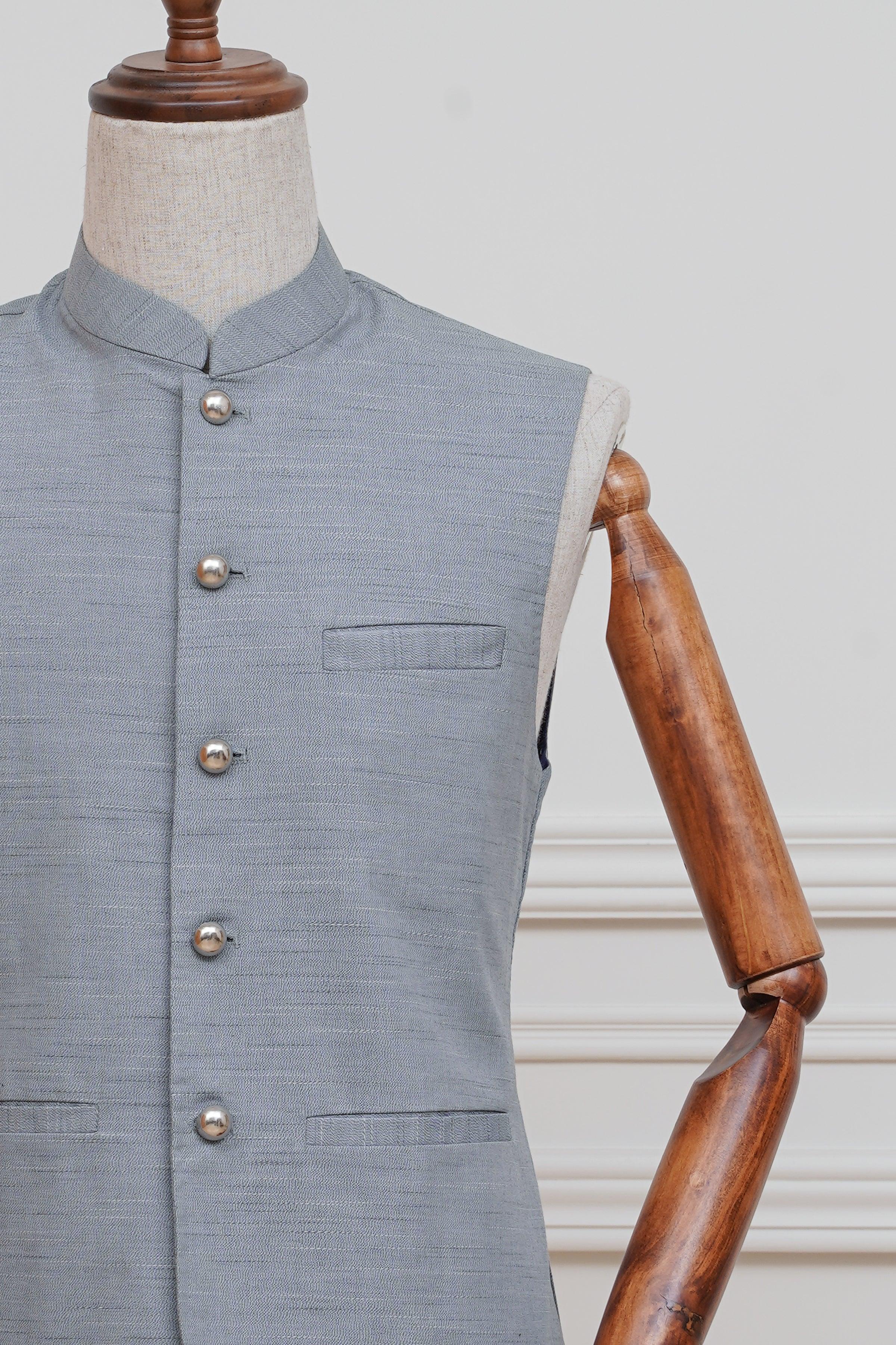 WAISTCOAT BLUISH GREY at Charcoal Clothing