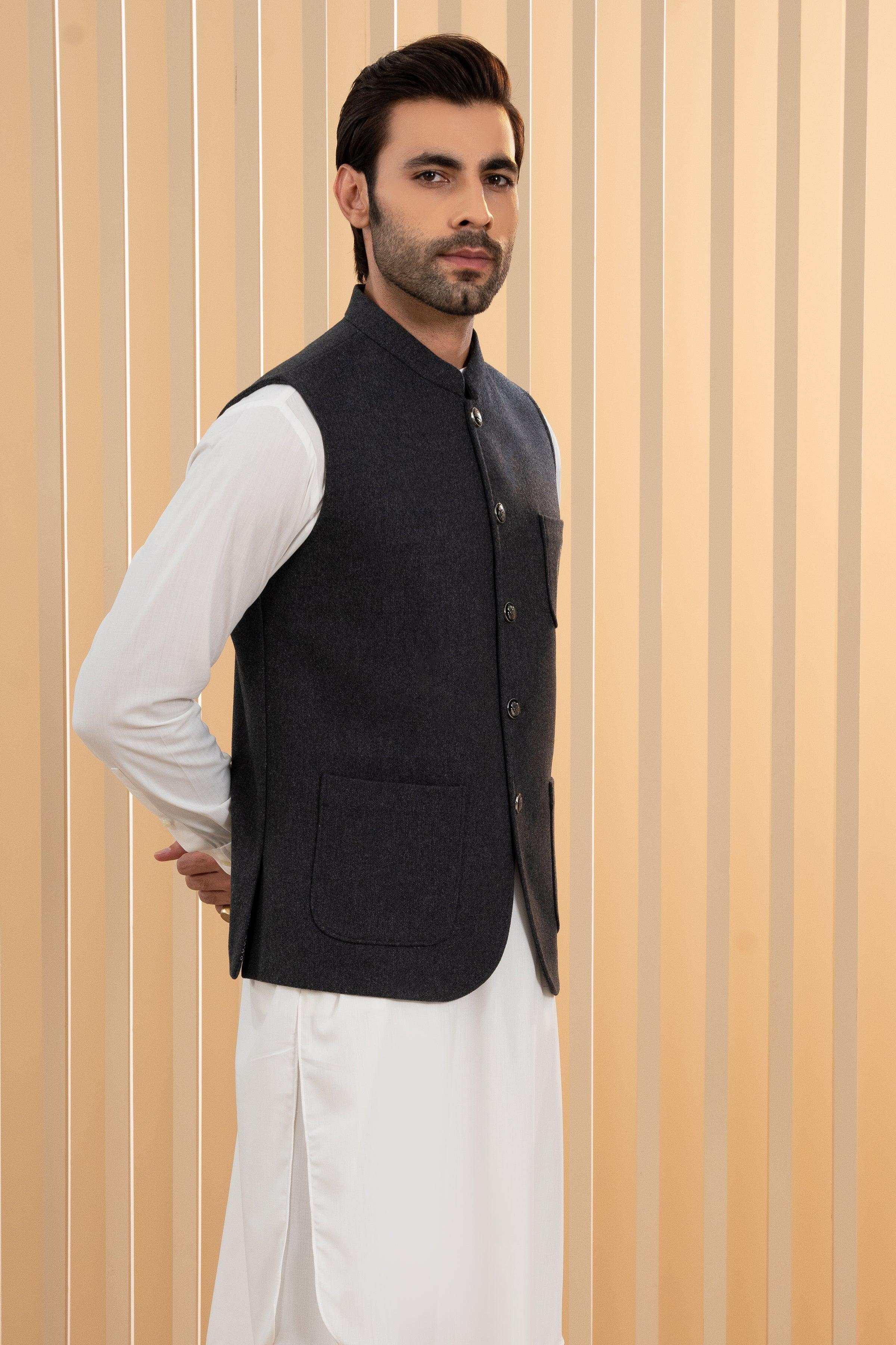 WAISTCOAT DARK GREY at Charcoal Clothing