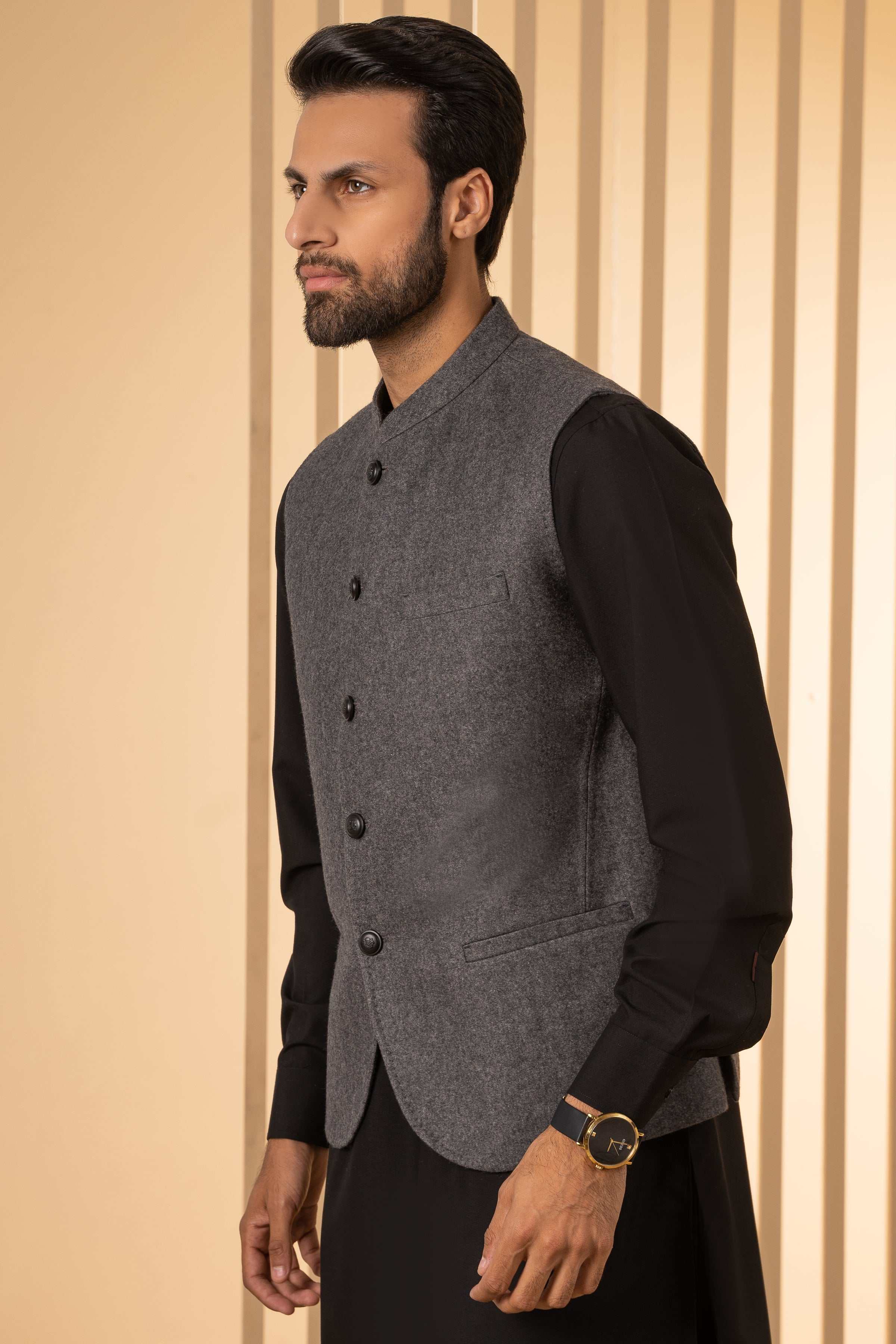 WAISTCOAT DARK GREY at Charcoal Clothing