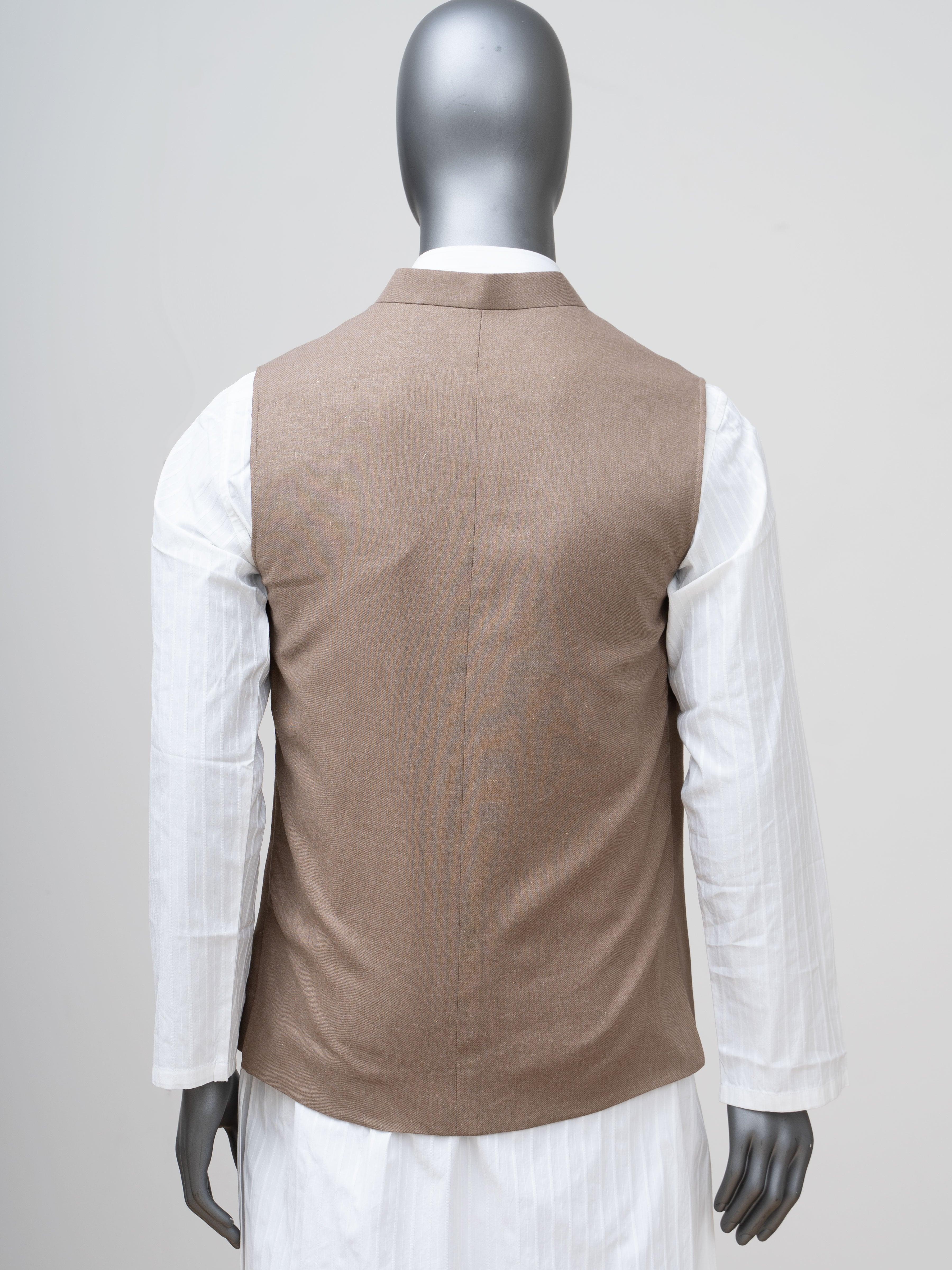 WAISTCOAT LIGHT BROWN at Charcoal Clothing