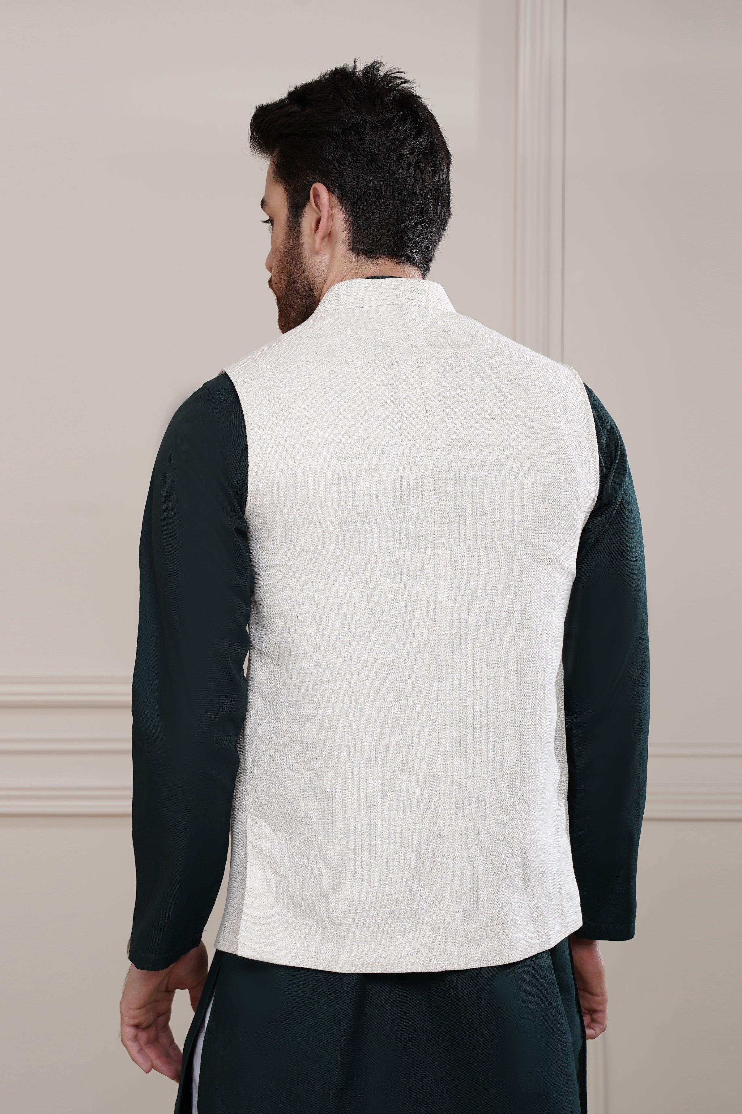 WAISTCOAT OATMEAL at Charcoal Clothing