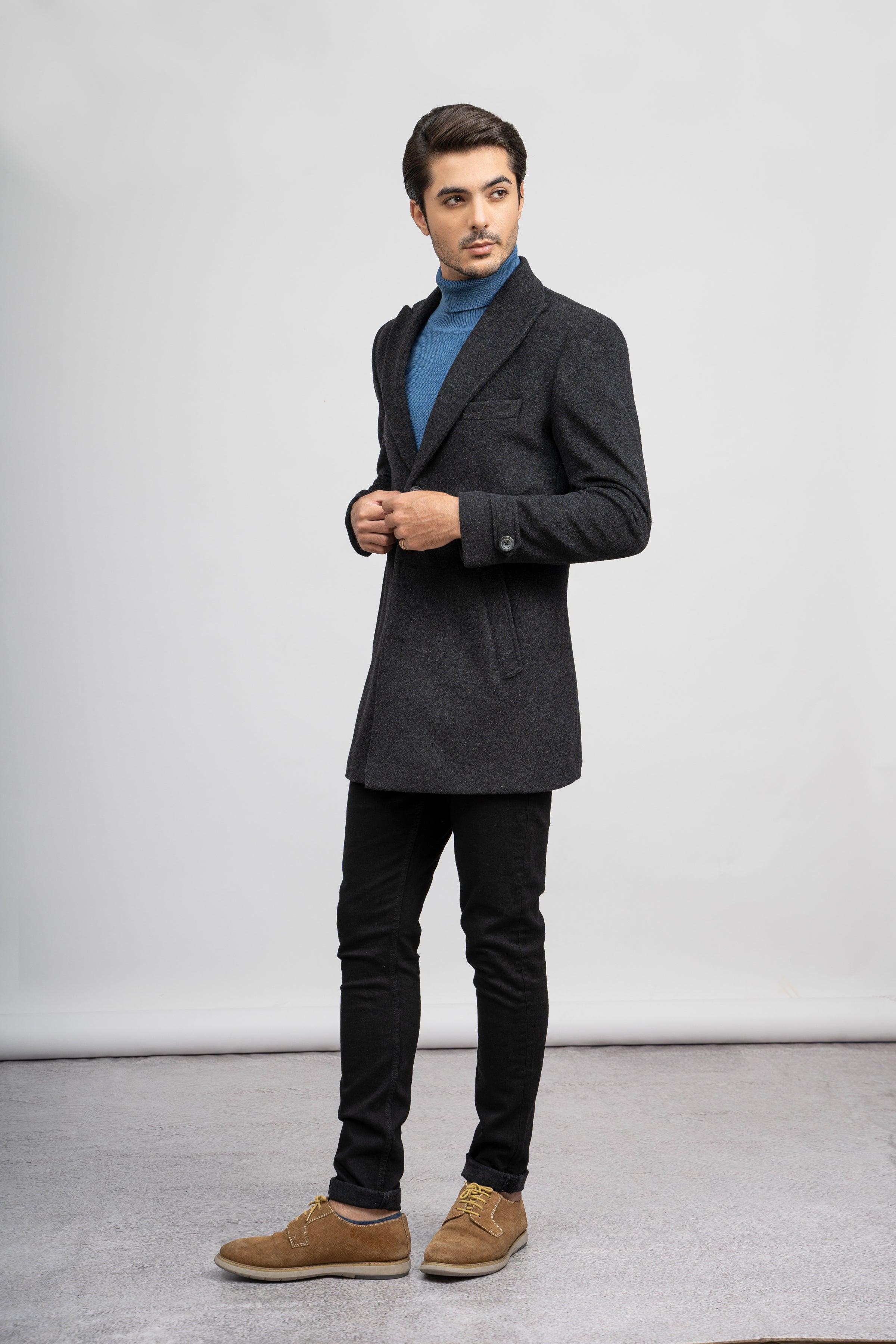 WOOLEN LONG COAT at Charcoal Clothing