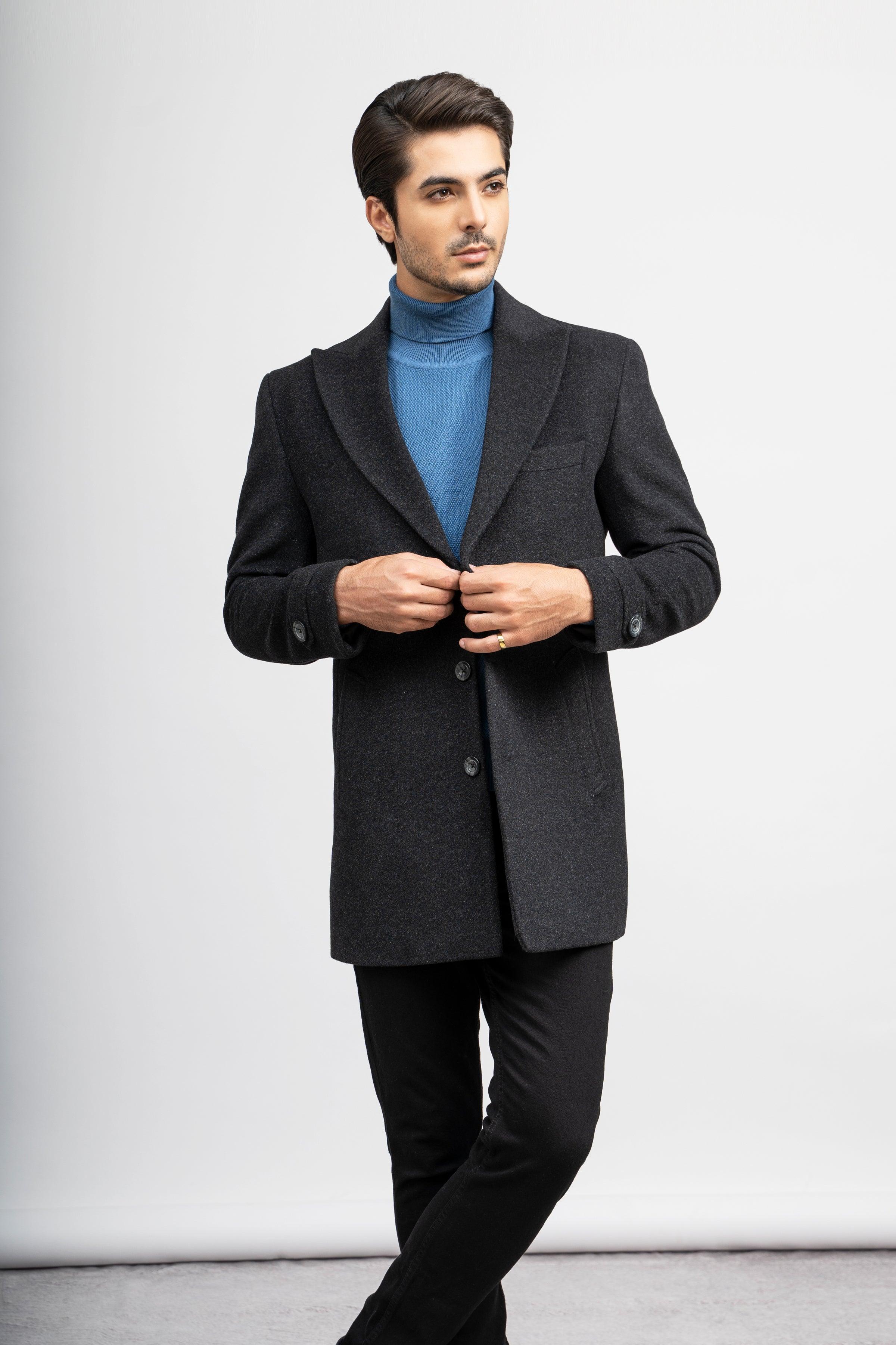 WOOLEN LONG COAT at Charcoal Clothing