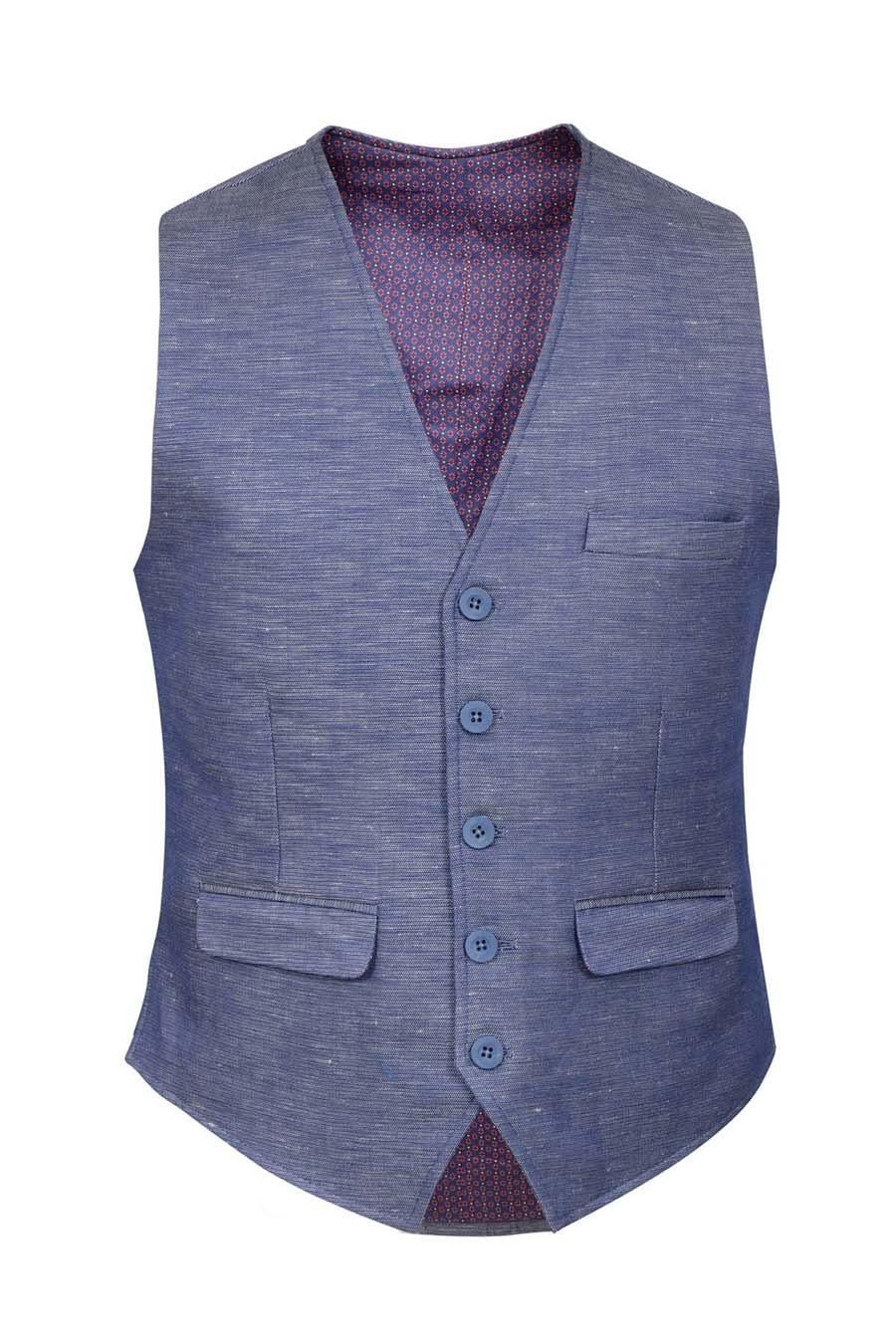 Waistcoat V Neck Blue at Charcoal Clothing
