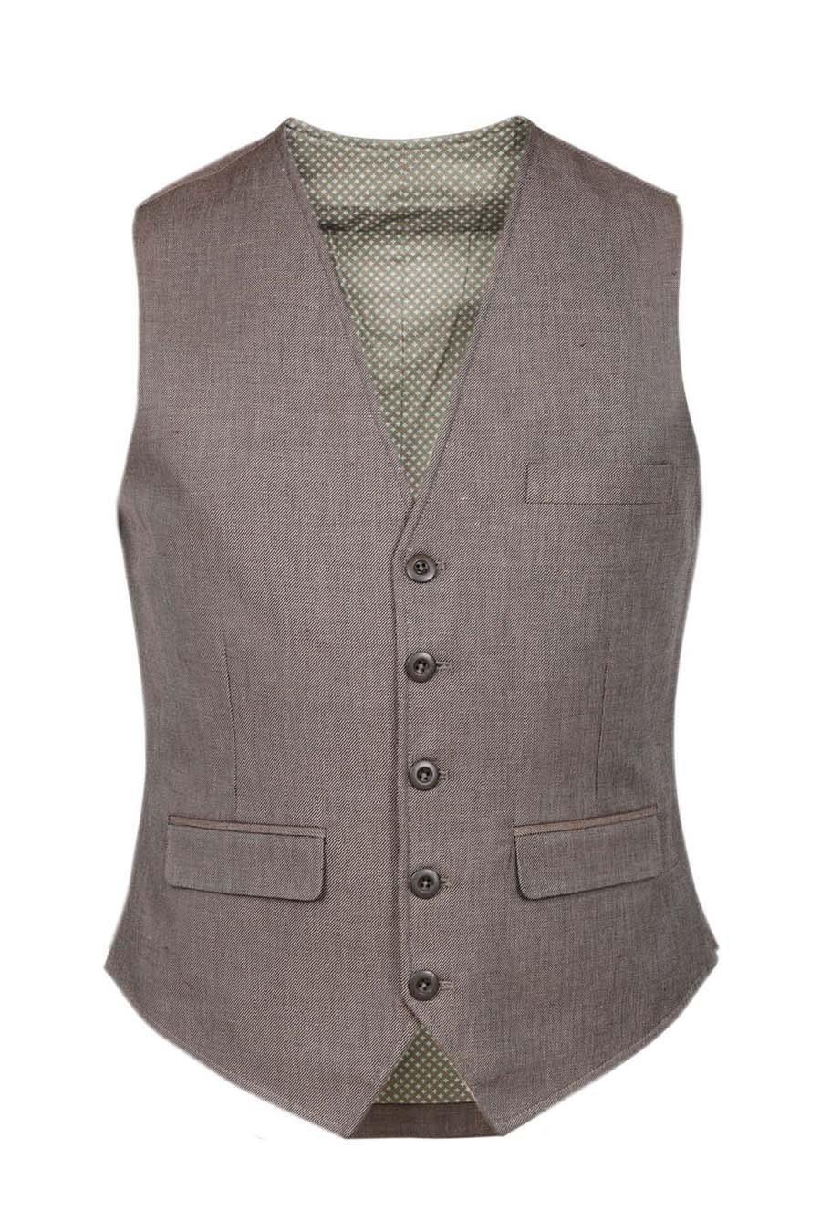 Waistcoat V Neck Brown at Charcoal Clothing