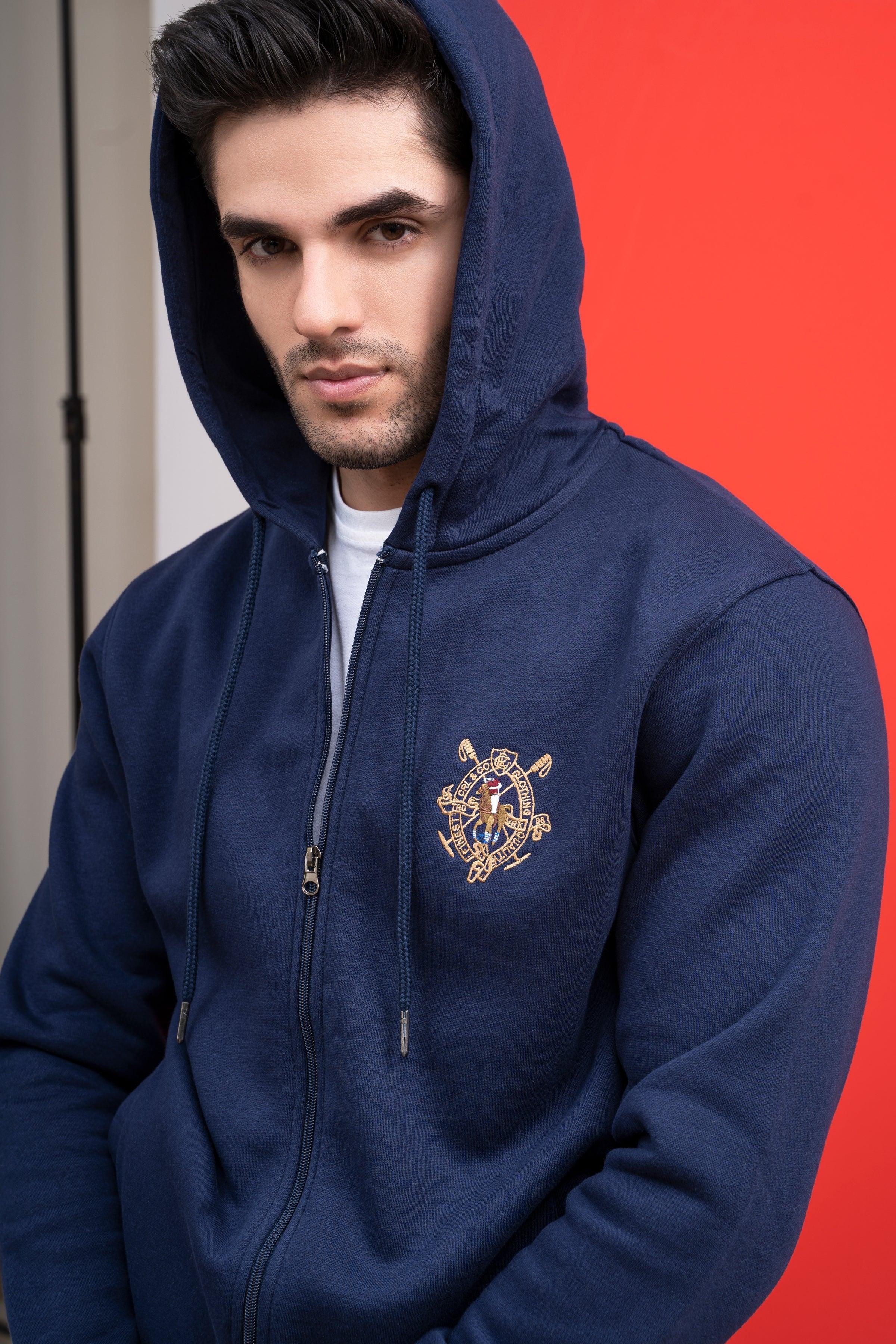 ZIPPER HOODIE FULL SLEEVE NAVY