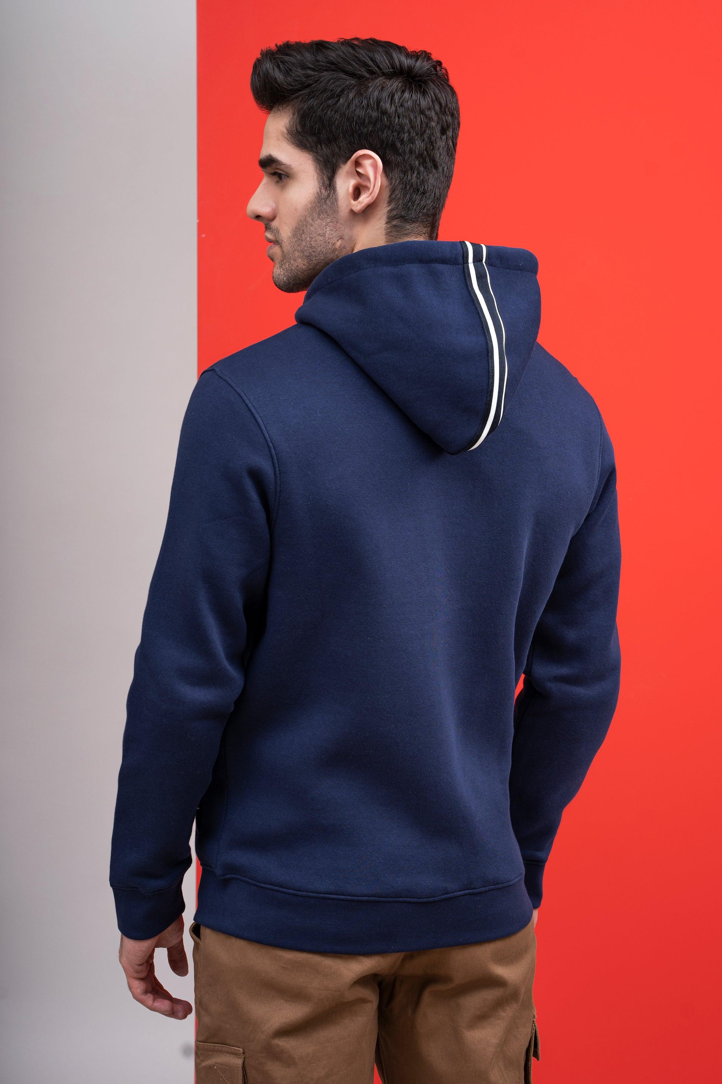 ZIPPER HOODIE FULL SLEEVE NAVY at Charcoal Clothing